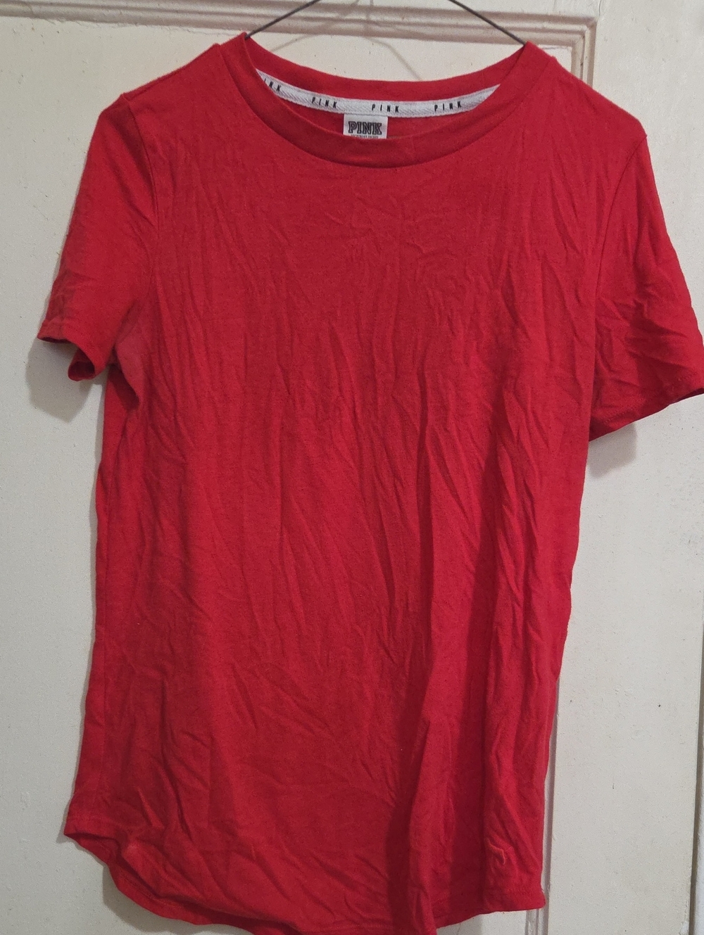 PINK Victoria's Secret Bright Red Short-Sleeve Crewneck Tee